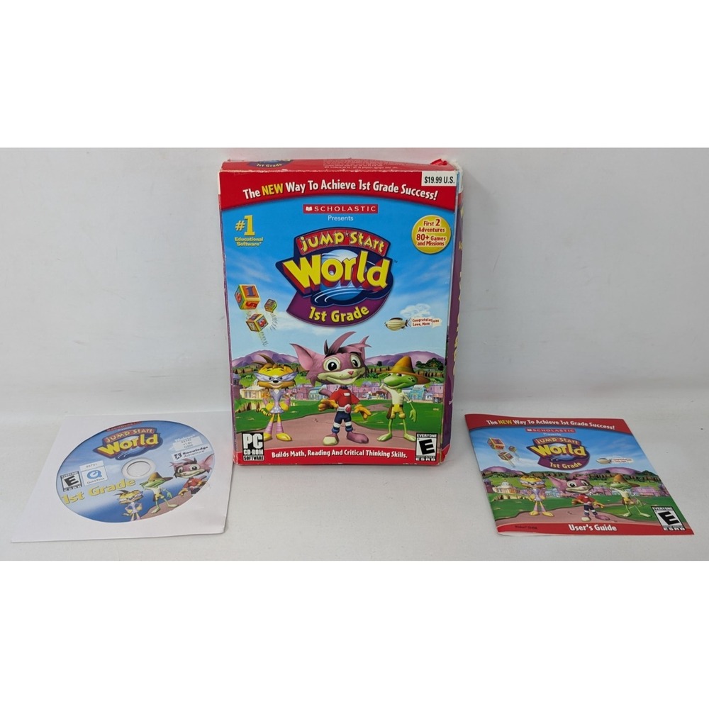 Jump Start World 1st Grade CIB Box PC CD-ROM Game Scholastic Windows XP Vista
